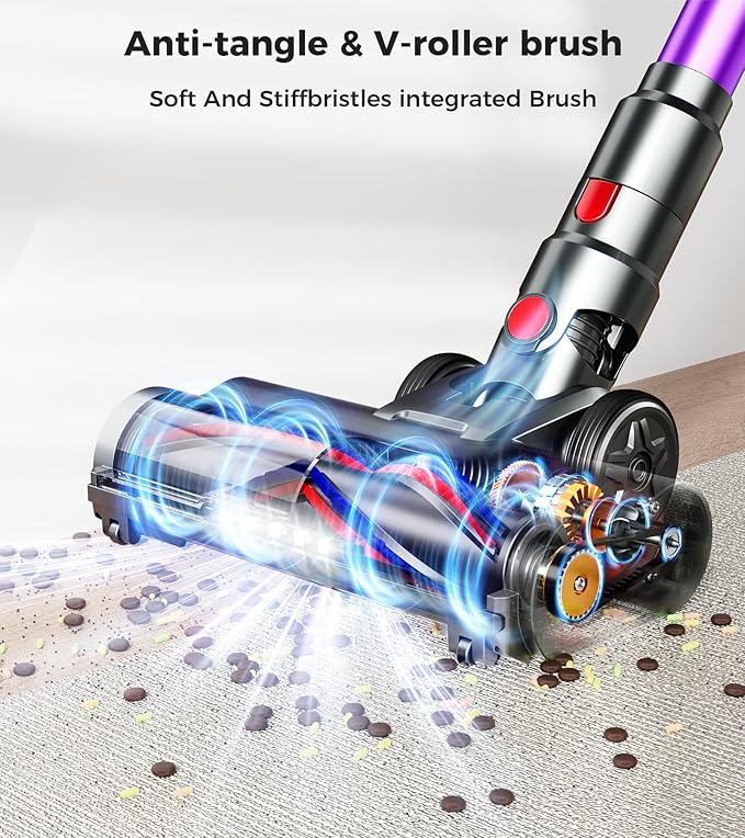 Cordless Vacuum Cleaner, 550W 45Kpa Vacuum Cleaners for Home, 60Mins Cordless Stick Vacuum with LED Display, Self-Standing & Anti-Tangle, 8-in-1 Wireless Vacuum for Carpet Pet Hair Hardfloor