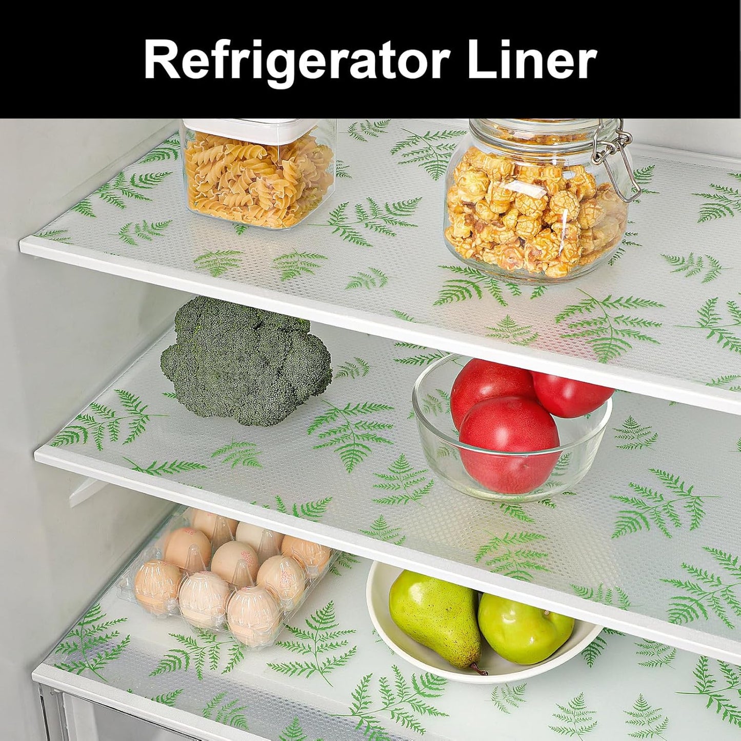 Cooyes Drawer Liner Shelf Liners for Kitchen Cabinets Refrigerator Liners Waterproof & Oil-Proof Kitchen Cupboard Liner Drawer Mats EVA Material Non Adhesive Fridge Liner for Shelves