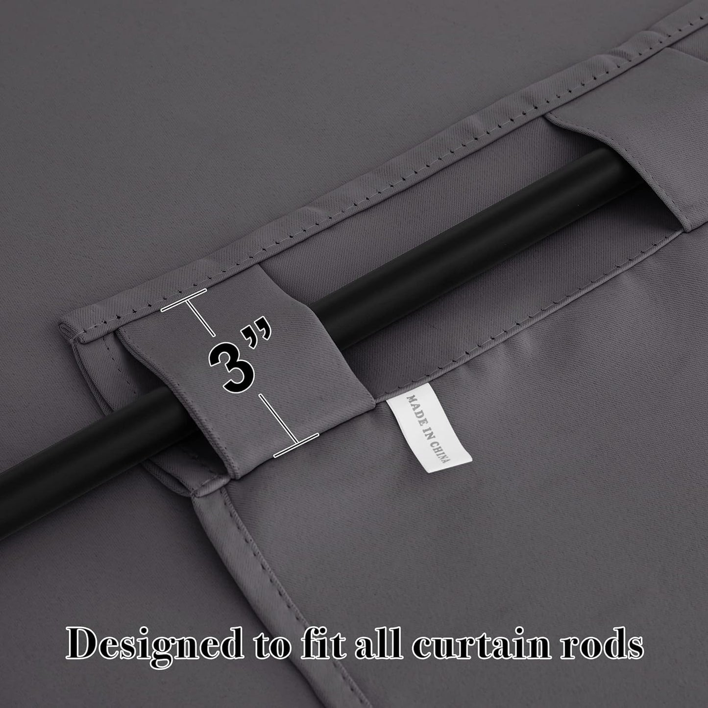 RYB HOME Kitchen Window Curtains - Blackout Privacy Half Window Curtains for Bedroom Bathroom Dining Living Room Cafe Office Short Tiers Drapes, W 34 x L 36 inches, 2 Panels, Grey