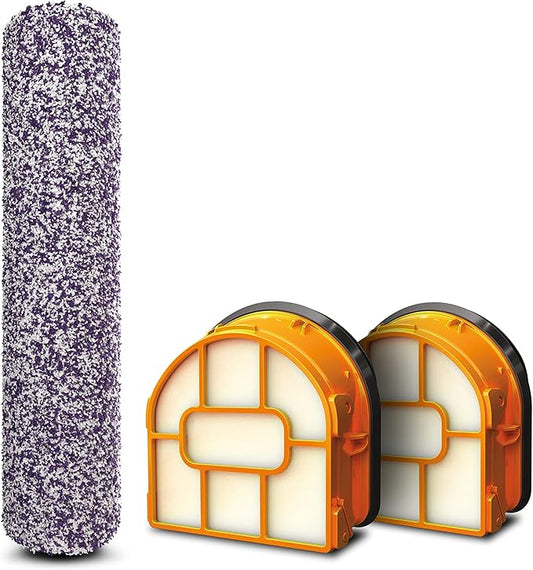 Shark HydroVac Antimicrobial Brushroll* & 2-Pack Filter Bundle, Compatible with All Hydrovac 3-in-1 Multi-Surface Cleaners for All Sealed Hard Floors and Area Rugs, Purple/White, WDB1F2