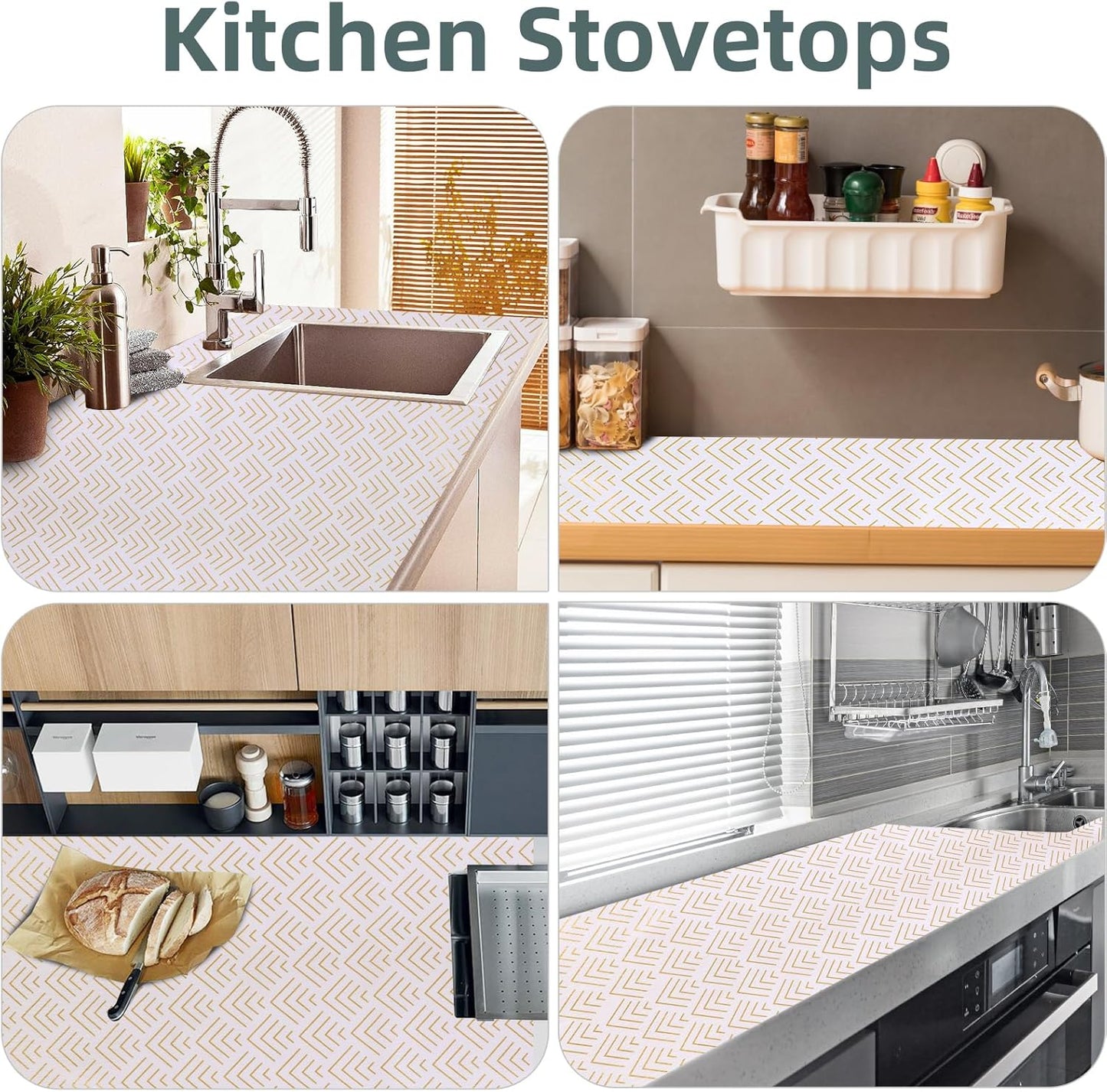 Shelf Liner for Kitchen Cabinets Non Adhesive Drawer Liner Non-Slip Thickened Shelf Liner Paper Strong Easy to Clean for Tool Box Refrigerator with Knife and Tape Measure, Gold Arrow, 11.8 x 118 in
