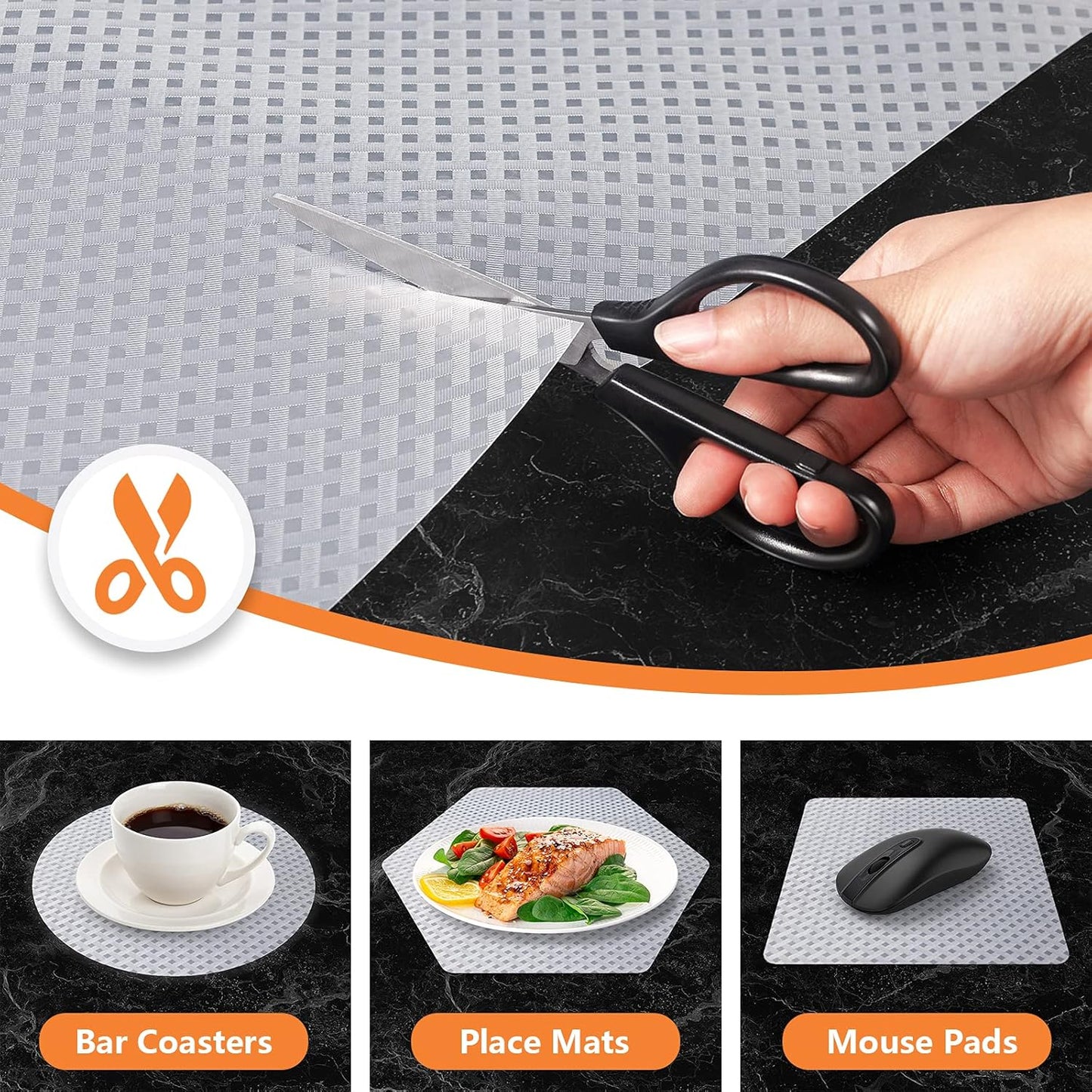 Shelf Liners for Kitchen Cabinets Refrigerator Liners Waterproof & Oil-Proof Kitchen Cupboard Liner Non-Slip Drawer Mats EVA Material Non Adhesive Fridge Liner for Shelves - Clear 11.8 x 236.2 Inch