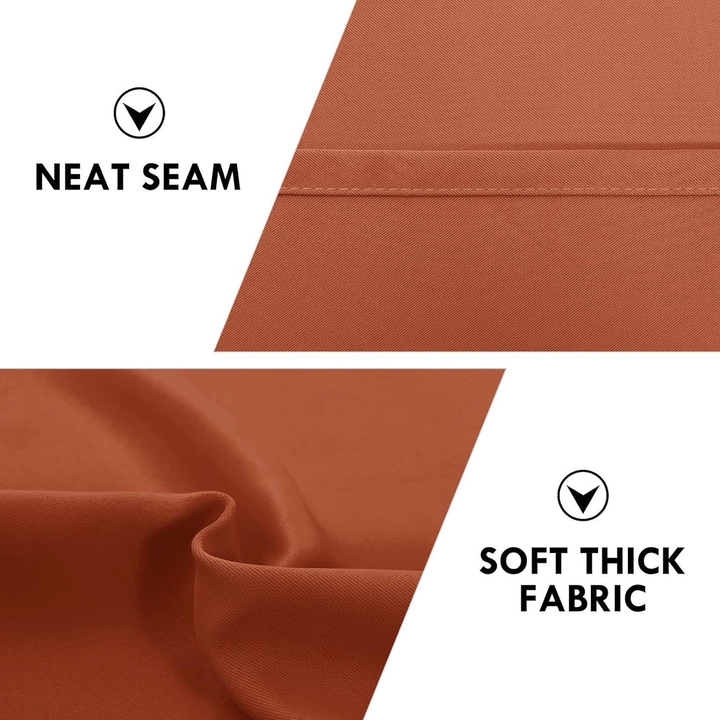 DWCN Blackout Curtains Thermal Insulated, Energy Saving & Noise Reducing Bedroom and Living Room Curtains, Burnt Ochre, W 42x L 45 Inch, Set of 2 Rod Pocket Curtain Panels