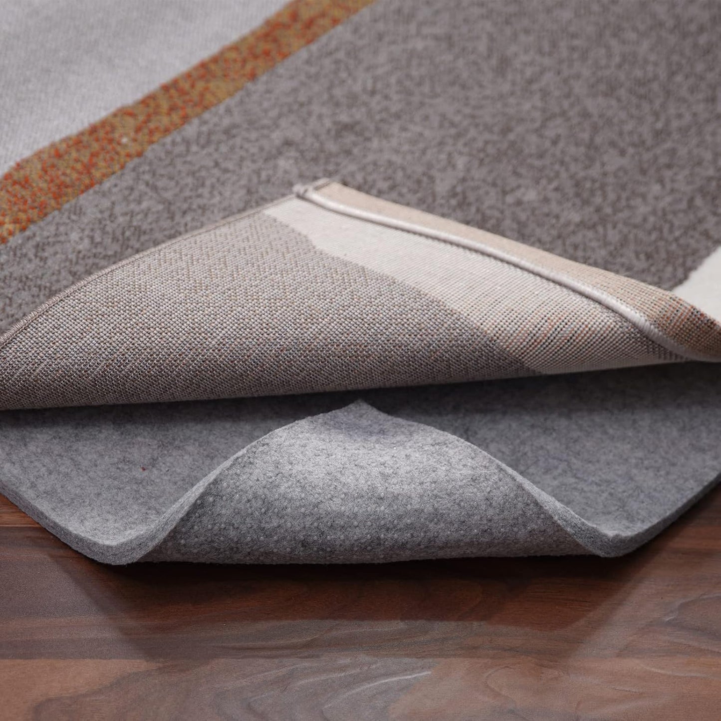 Non Slip Rug Pad Gripper - Round 3 Feet 1/4” Extra Thick Felt Under Rug for Runner Rugs and Hardwood Floors,Super Cushioned Non Skid Carpet Padding