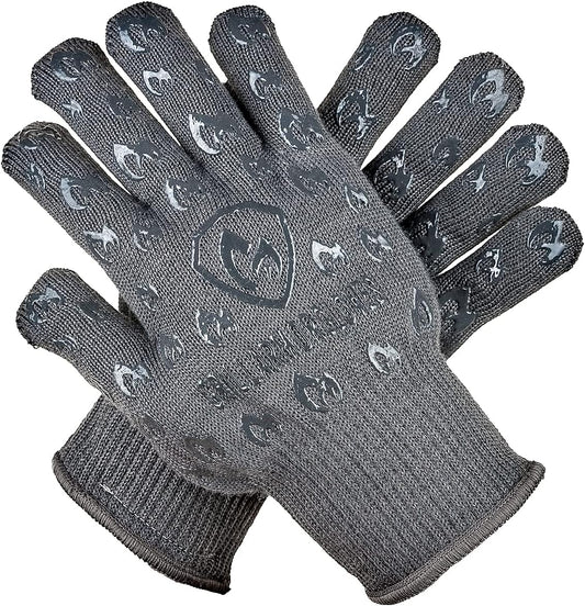 Grill Armor Oven Gloves 932°F Extreme Heat & Cut Resistant Oven Mitts with Fingers for BBQ, Cooking, Grilling, Baking –Accessory for Smoker, Cast Iron, Fire Pit, Camping, Fireplace, Griddle & More