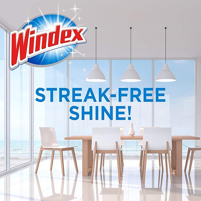 Windex Wipes Glass Cleaning, Pre-Moistened Glass and Surface Wipes to Clean Home Surfaces, Household Essentials, Original Scent, 38 Count (Pack of 1)