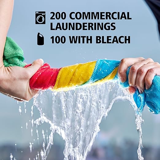 Rubbermaid Commercial Products HYGEN r-40 Recycled Microfiber Cloths, 12"" X 12"" Red, 24-Pack, Durable, Lint-Free, Wet-Dry Cleaning for Home, Applianes, Cars, Custodial Spaces, Housekeeping, Glass