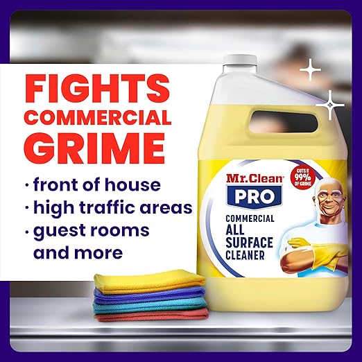 Mr. Clean PRO All Surface Cleaner, Commercial Grime Removal, Refillable Spray Bottles Bulk, 32 oz (Case of 6)