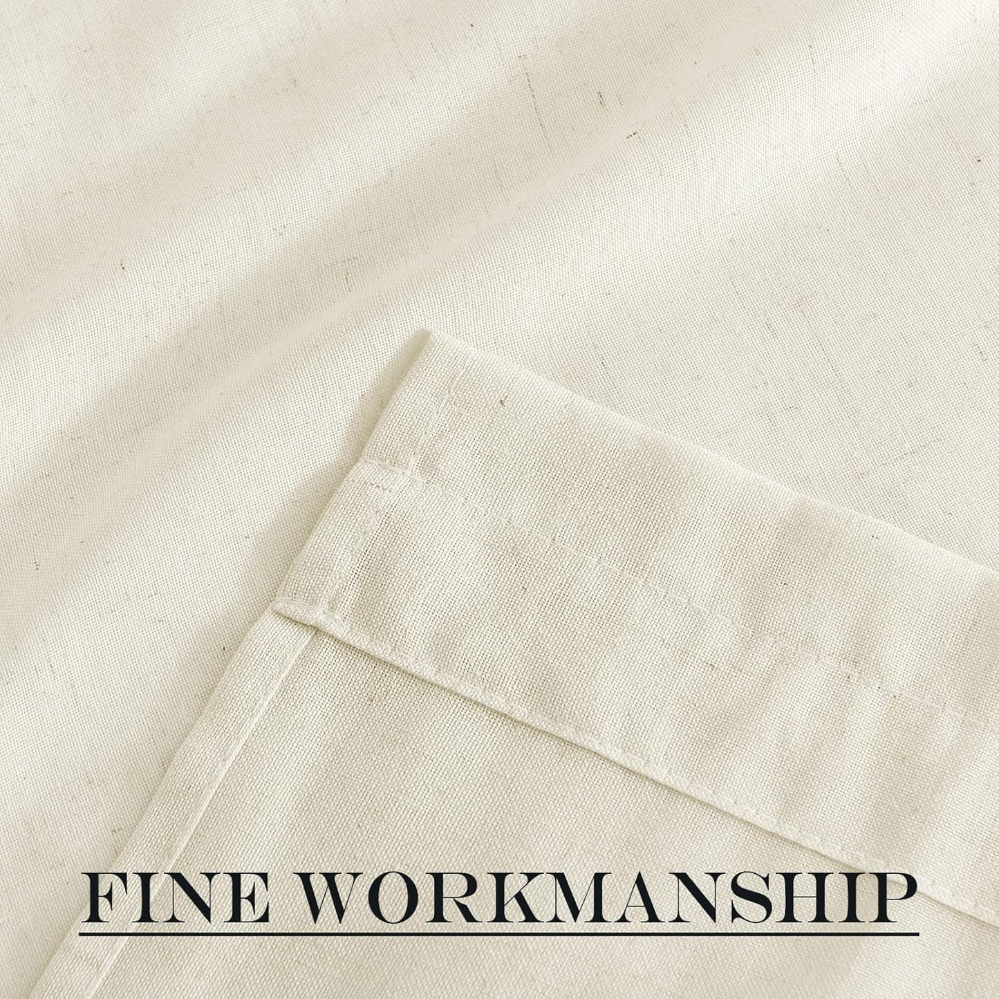 NICETOWN Door Window Curtain Panel, Farmhouse Elegant Solid French Door Curtain Rod Pocket Country Shade for Front with Bonus Tieback - 1 Panel, Off White