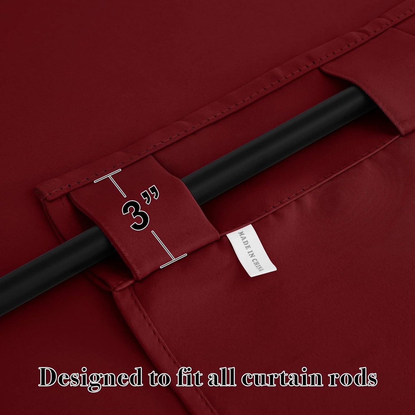 RYB HOME Cafe Window Curtains - Heavy Duty Solid Drapes with Back Tab Top, Thermal Insulated Panels for Wedding Holiday Girl Bedroom Nursery, W 42 x L 54, Burgundy Red, 1 Pair