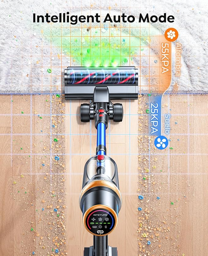 Cordless Vacuum Cleaner, 650W 55KPA 70Mins Vacuum Cleaners for Home, Upgraded Stick Vacuum with Extra Mattress Cleaning Tool, Self-Standing, Anti-Tangled Vacuum Cordless for Pet Hair/Floors/Carpets