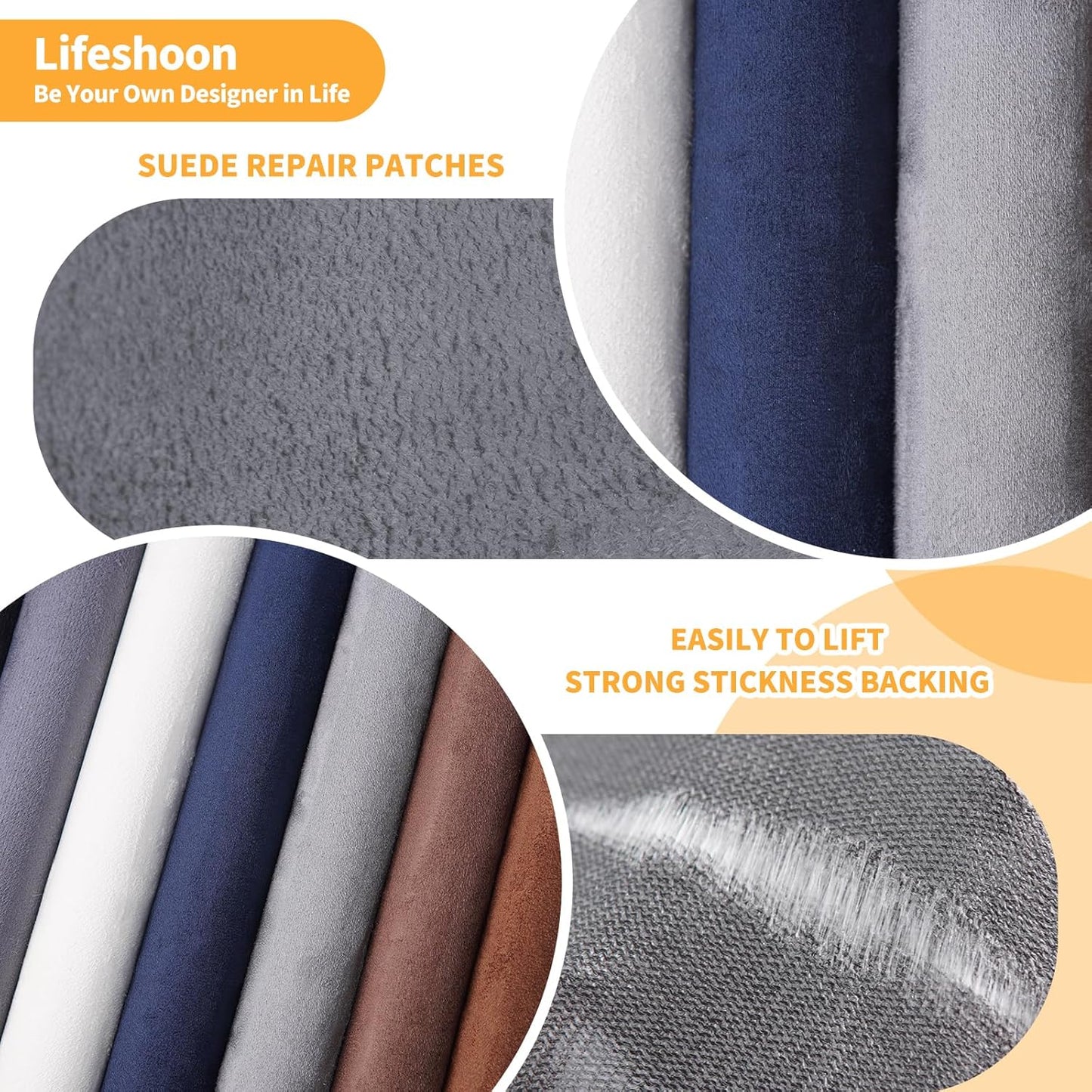 Fabric Repair Patches, Self-Adhesive Suede Patches Tape Durable, DIY Large Fabric Repair for Sofa, Couches, Furniture, Chair, Clothing （3.5X79 Inch, Dark Brown）