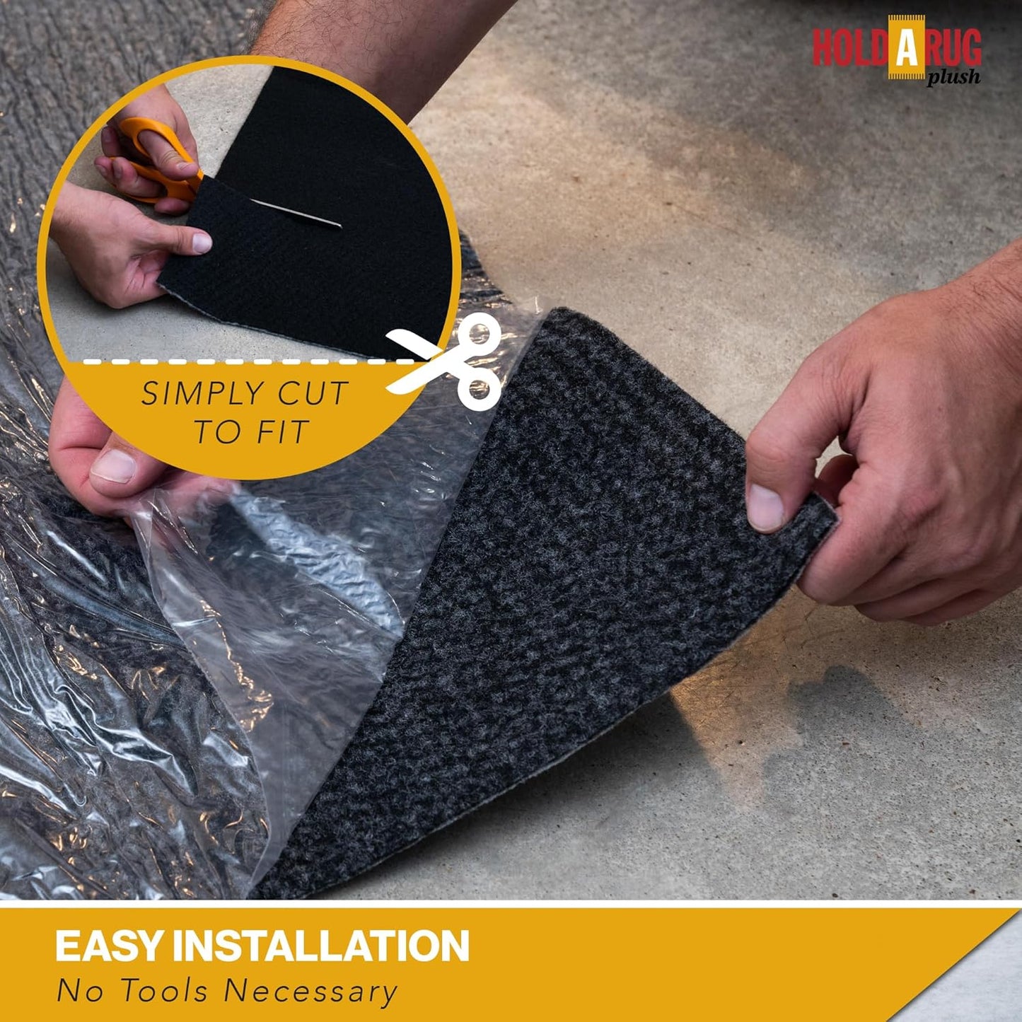 Hold-a-Rug Plush 8' Round Nonskid, Nonslip Rug Pad, Reversible Gripper, ¼ Thick, Safe for All Floors and Carpet, Keep Area Rugs Secure