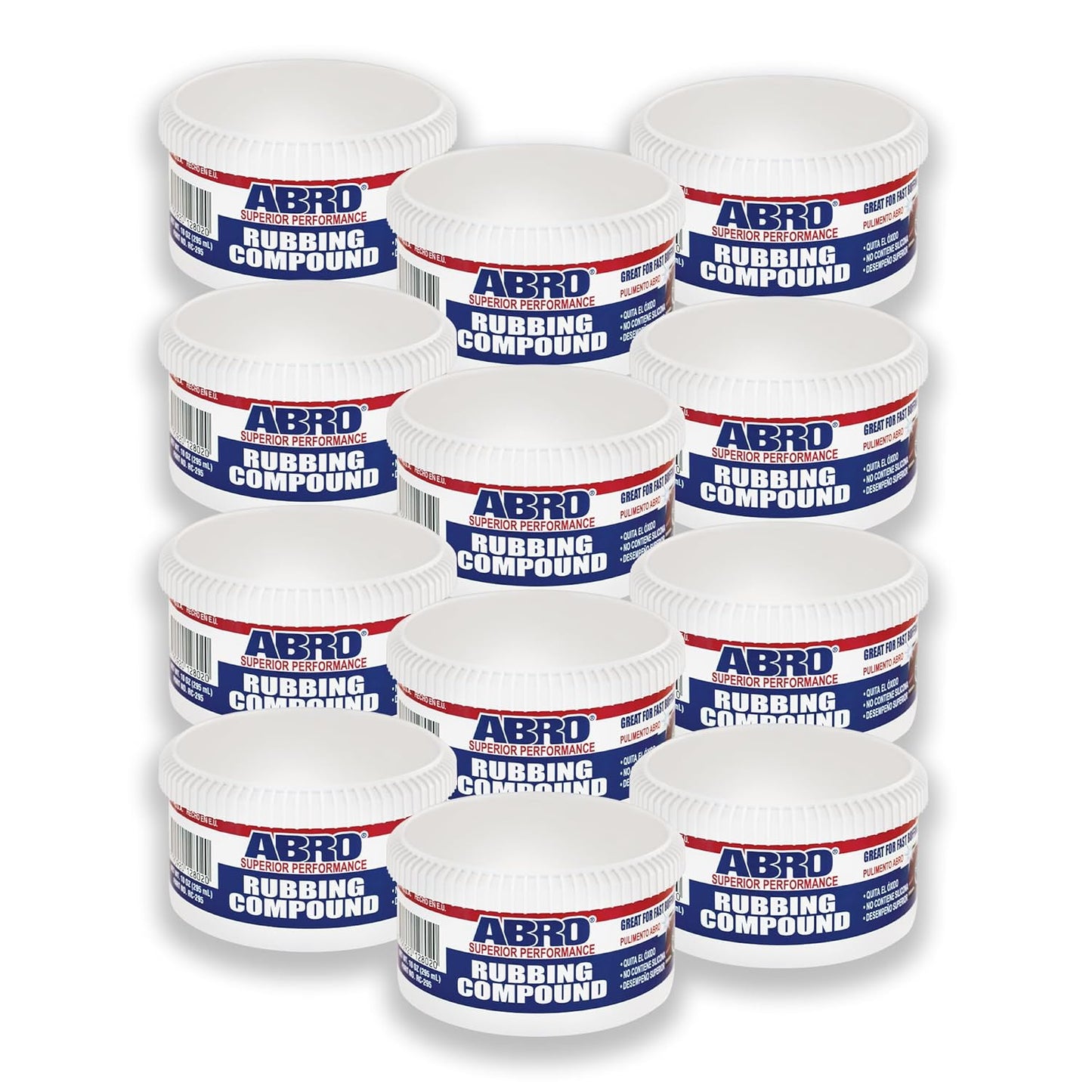 ABRO Superior Performance Rubbing Compound, 10 oz., Buffing Compound for Oxidized Finishes, Smooth, Reflect, Clean