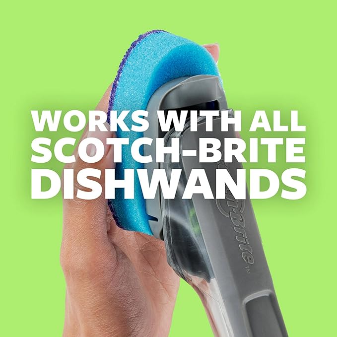 Scotch-Brite Scrub Dots Dishwand Refills for Cleaning Kitchen, Bathroom, and Household, Non-Scratch Refills Safe for Non-Stick Cookware, 2 Dishwand Refills