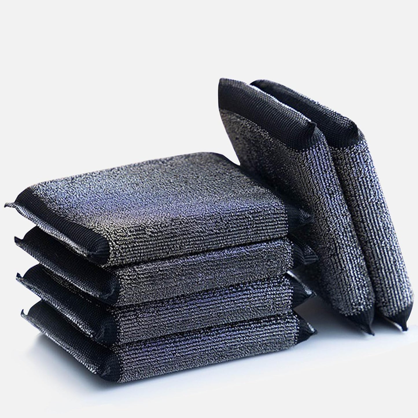 Steel Wool Scrubber Dish Sponges - Kitchen Scrubbing Pads Pot Scrubber for Kitchen Non Scratch, Soft and Fast sponges for Cleaning (6 Pack)