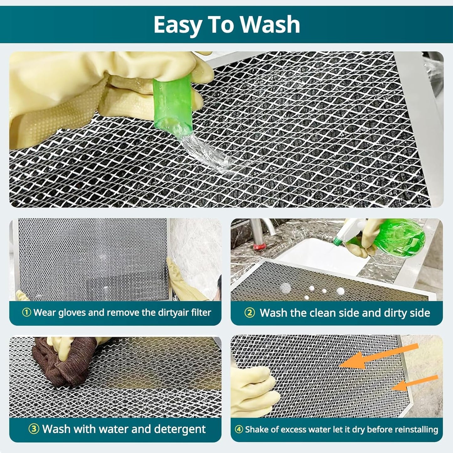 Torjim 12x20x1 MERV8 Washable Reusable Electrostatic Air Filter, AC/HVAC Furnace Filter, Breathe Fresher, Easy Install