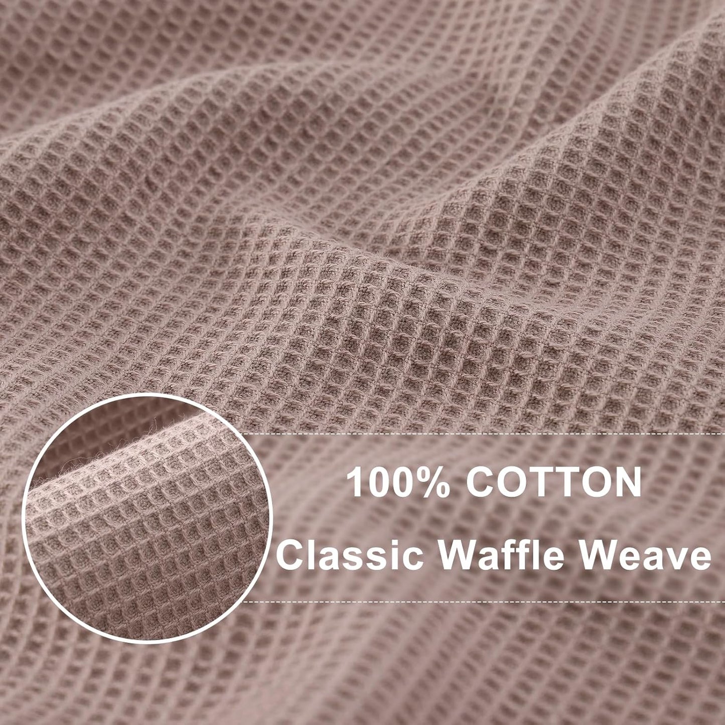 Homaxy 100% Cotton Waffle Weave Dish Cloths - 12 Pack Soft and Absorbent Dish Towels - 12 x 12 Inches Quick Dry Dish Rags - Brown