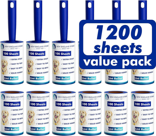 1200 Sheets Lint Roller with 6 Upgraded Handles (6 Rollers + 6 Refill), Mage Value Set Sticky Lint Rollers for Pet Hair, Portable Pet Hair Remover for Clothes, Furniture, Carpet, Dog and Cat