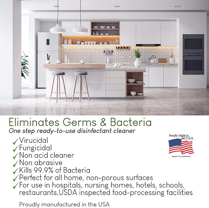 In-Cide Hospital Grade Disinfectant Spray - EPA Registered Cleaner Kills 99.9% MRSA, H1N1- Medical Grade for Home Office Clinic - Fresh Scent - 1 Gallon + 32oz Bundle