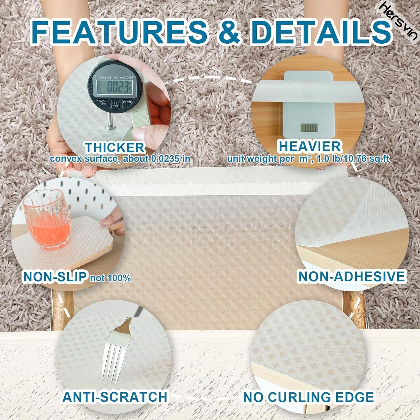Shelf Liners 14 in x 20 ft EVA Drawer Mats, Non-Adhesive Cupboard Protector, Kitchen Cabinet Lining Fridge Liner (Clear Crossed Stripe, 35.6x610cm)
