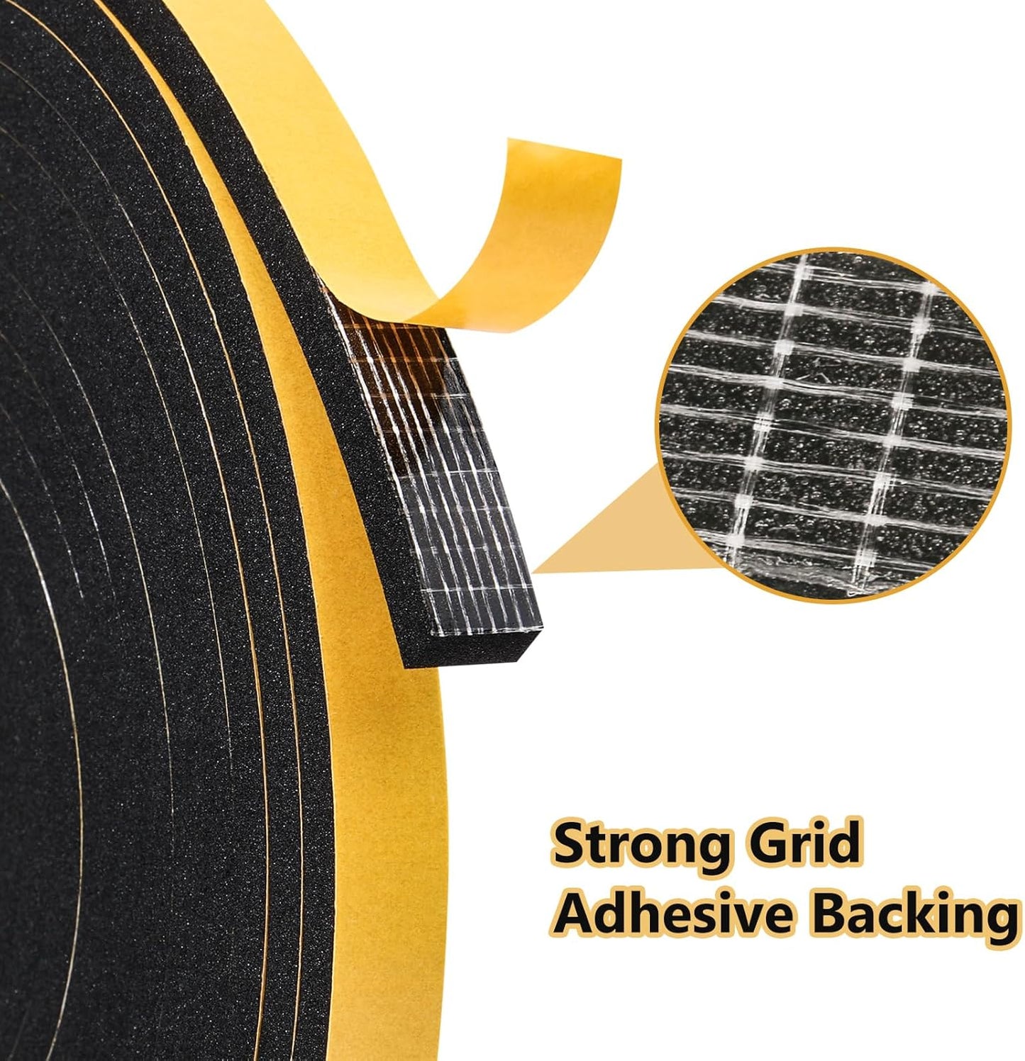 32Feet Weather Stripping Seal (1 Inch X 1/16 Inch) for Door Window, High Density Foam Tape, Soundproofing, Insulation Strip, Door Sealers for Door Frame- Black