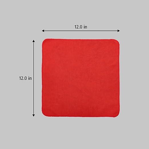 Rubbermaid Commercial Products HYGEN r-40 Recycled Microfiber Cloths, 12"" X 12"" Red, 24-Pack, Durable, Lint-Free, Wet-Dry Cleaning for Home, Applianes, Cars, Custodial Spaces, Housekeeping, Glass