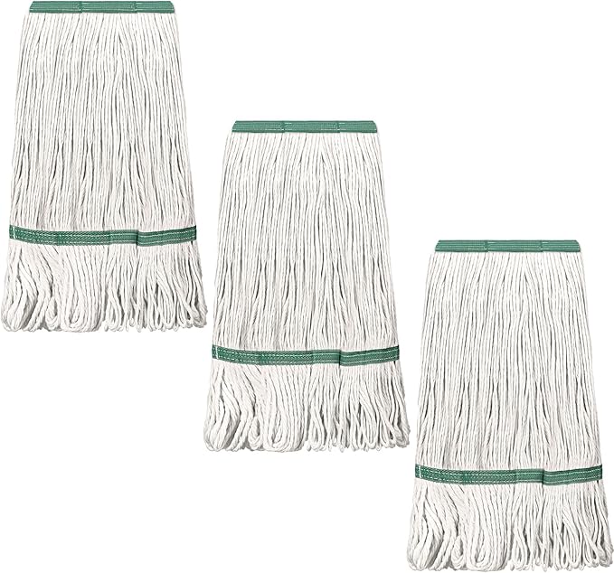 Eccliy 10 Pack Mop Heads Replacement Cotton String Mop Heads Heavy Loop Commercial Refills Replacement Bulk Heavy Duty Wet Refills for Home Industrial Commercial Floor Cleaning