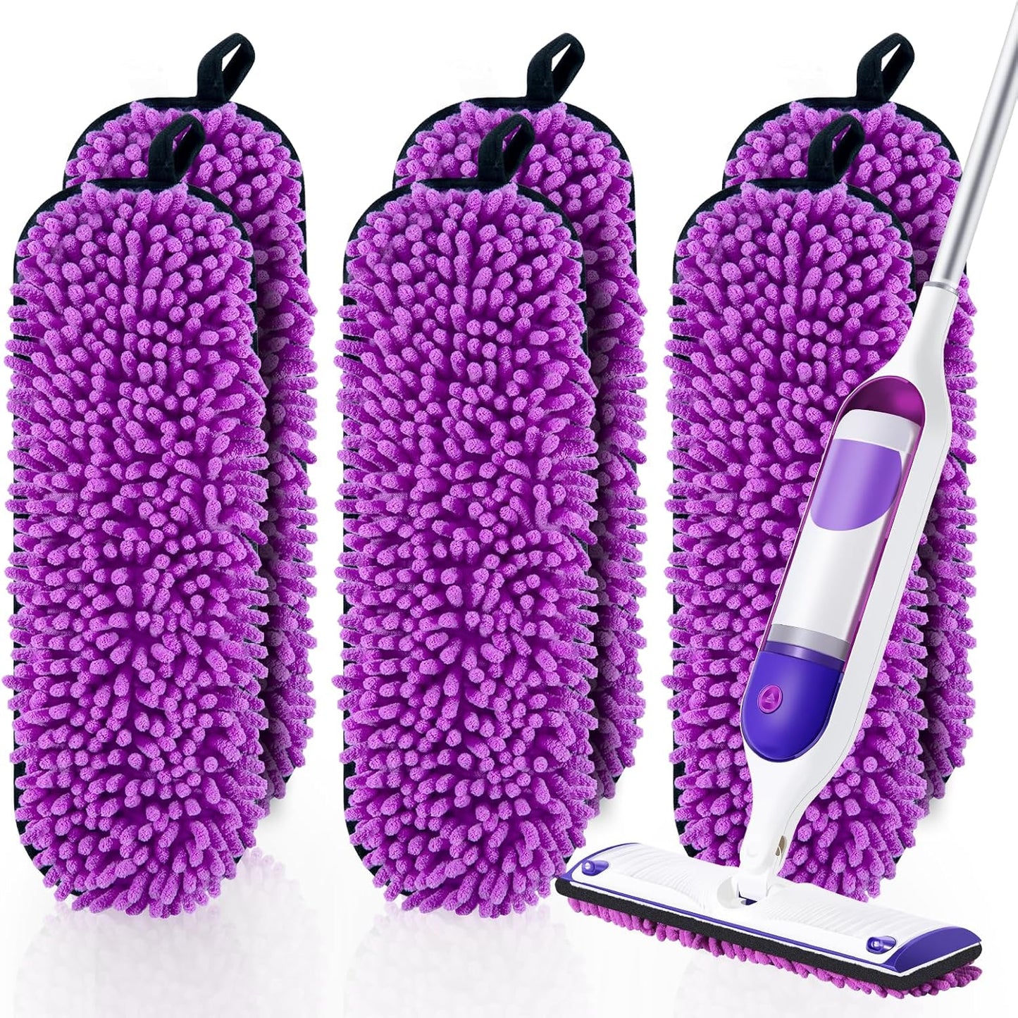 6 Pack Reusable Replacements Pads Compatible with Swiffer PowerMop,Microfiber Power Mop Pads for Swiffer 15'' Spray Mop, Washable PowerMop Pads Used for Multi Hardwood Floors