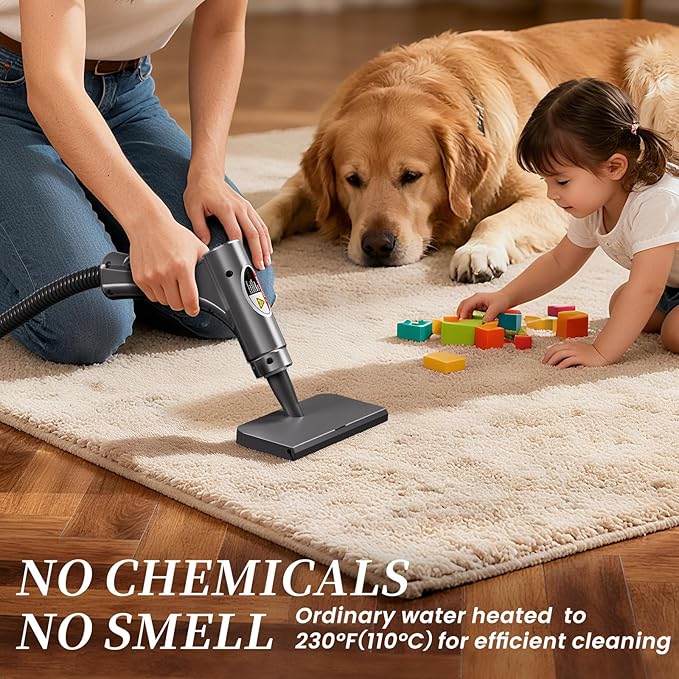 Steam Cleaner,15s Heat-Up,1.5L Tank,6-Level Adjustable Handle,Steamer for Cleaning,Portable Steamer for Cleaning with 20PCS Accessories,Steam Cleaner for Home,Car