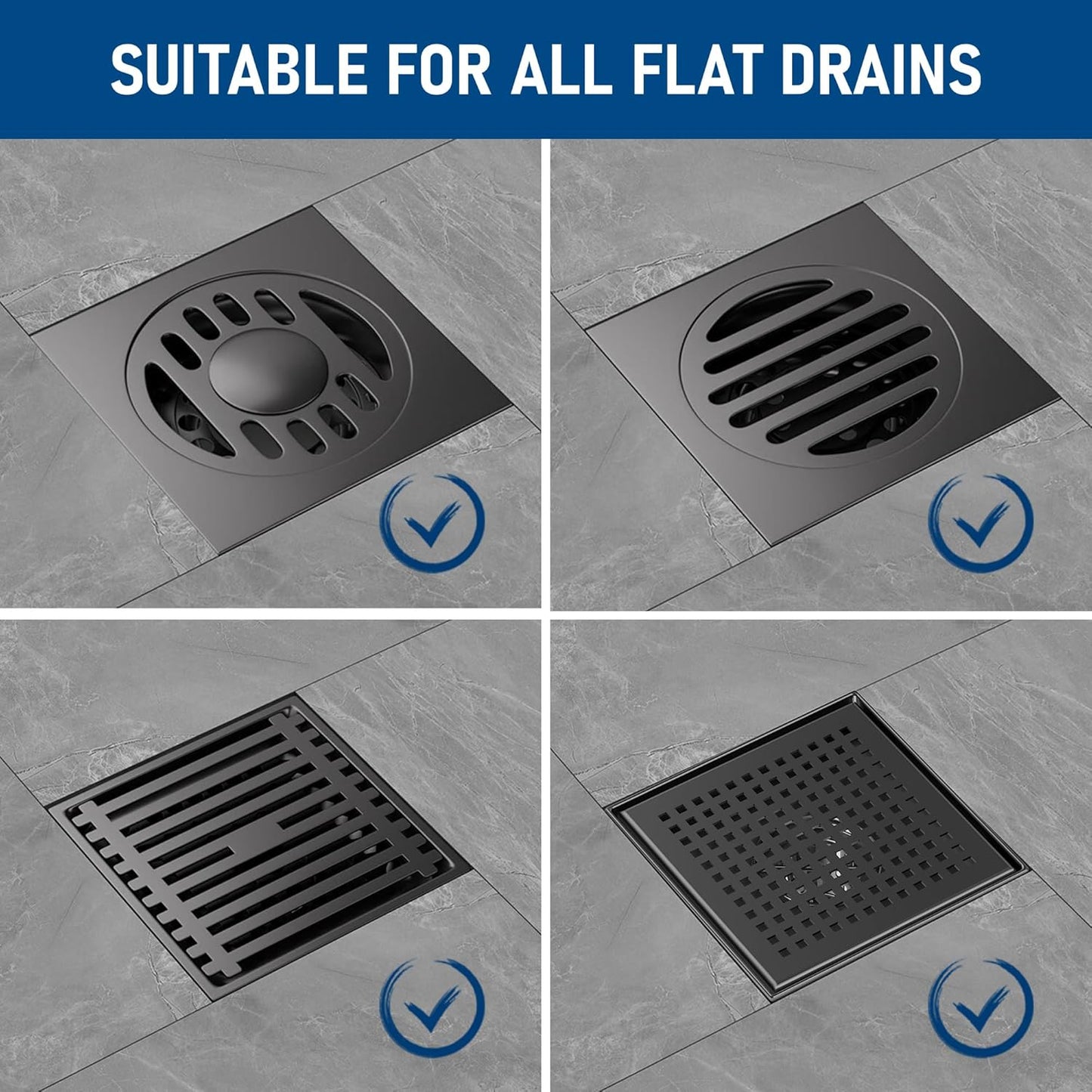 Disposable Hair Catcher Shower Drain Mesh Stickers, Hair Catchers for Shower, 25 Pack, 4.1 Inch - Square