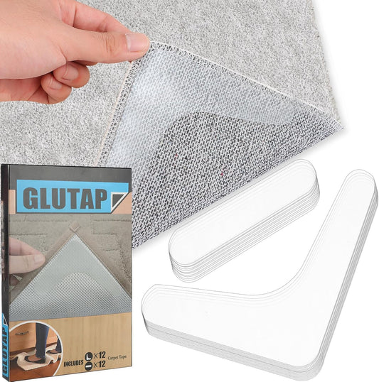 24 PCS Carpet Tape,Carpet Edge Anti - Curling Fixer, Non-Slip Carpet Pad Suitable for Tiles and Hardwood Floors