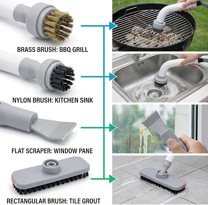 Handheld Steam Cleaner,1200W High-Pressure Steam Cleaner with 850ml Large Tank, 9-Piece Accessory Set for Home Use, 20s Fast Heating, Perfect for Cleaning Kitchen, Bathroom, Furniture and Tile Grout