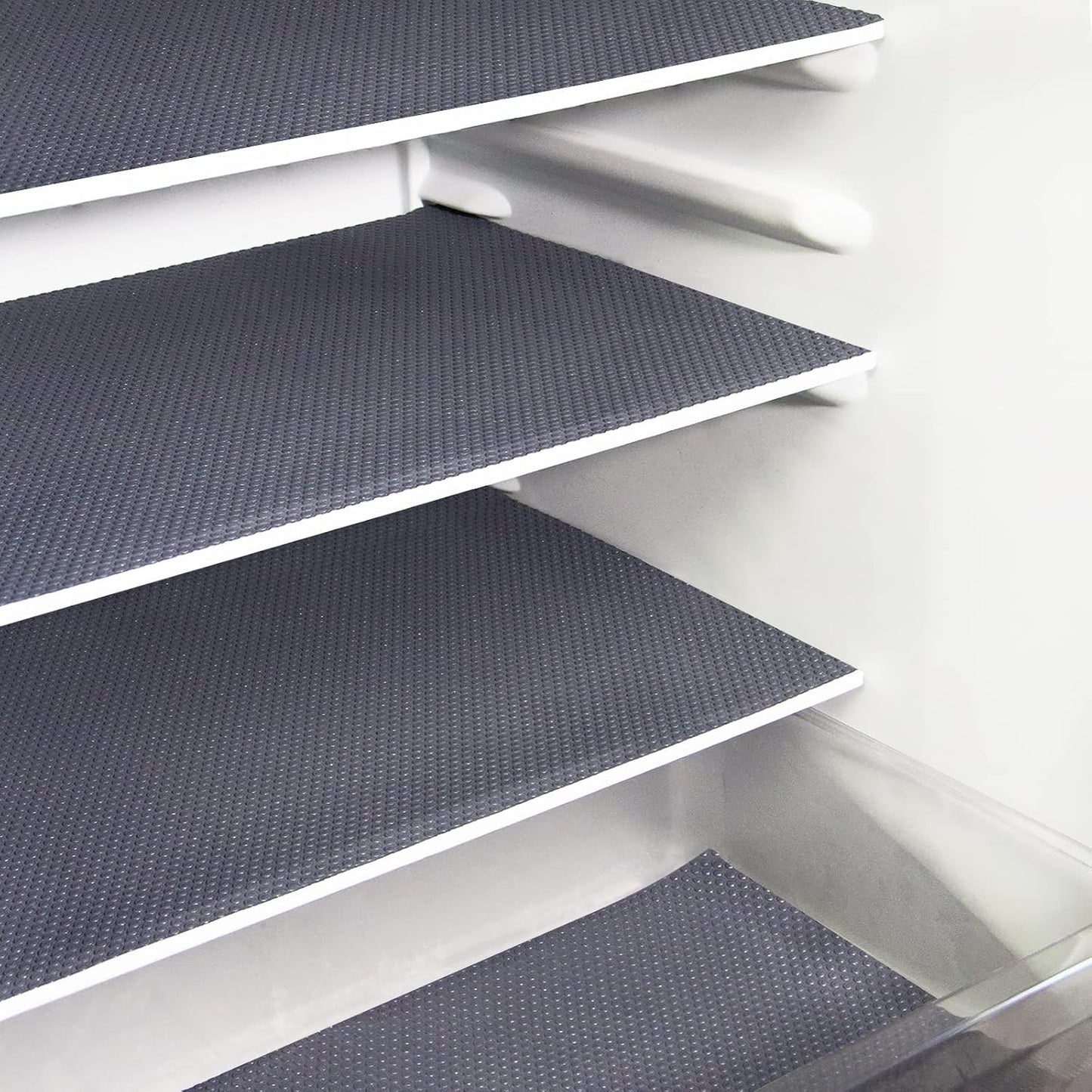 24Pcs Refrigerator Liners, Washable Fridge Liner Mats Covers Pads for Glass Shelf Cupboard Cabinet Drawer Home Kitchen Accessories Organization (Gray)