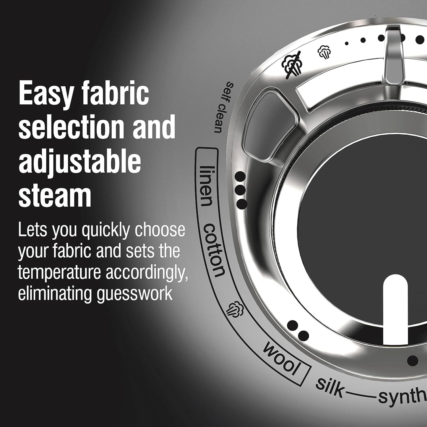 CHI Steam Iron for Clothes with 8’ Retractable Cord, 1700 Watts, 3-Way Auto Shutoff, 400+ Holes, Professional Grade, Temperature Control Dial, Titanium Infused Ceramic Soleplate, Black/Chrome (13109)