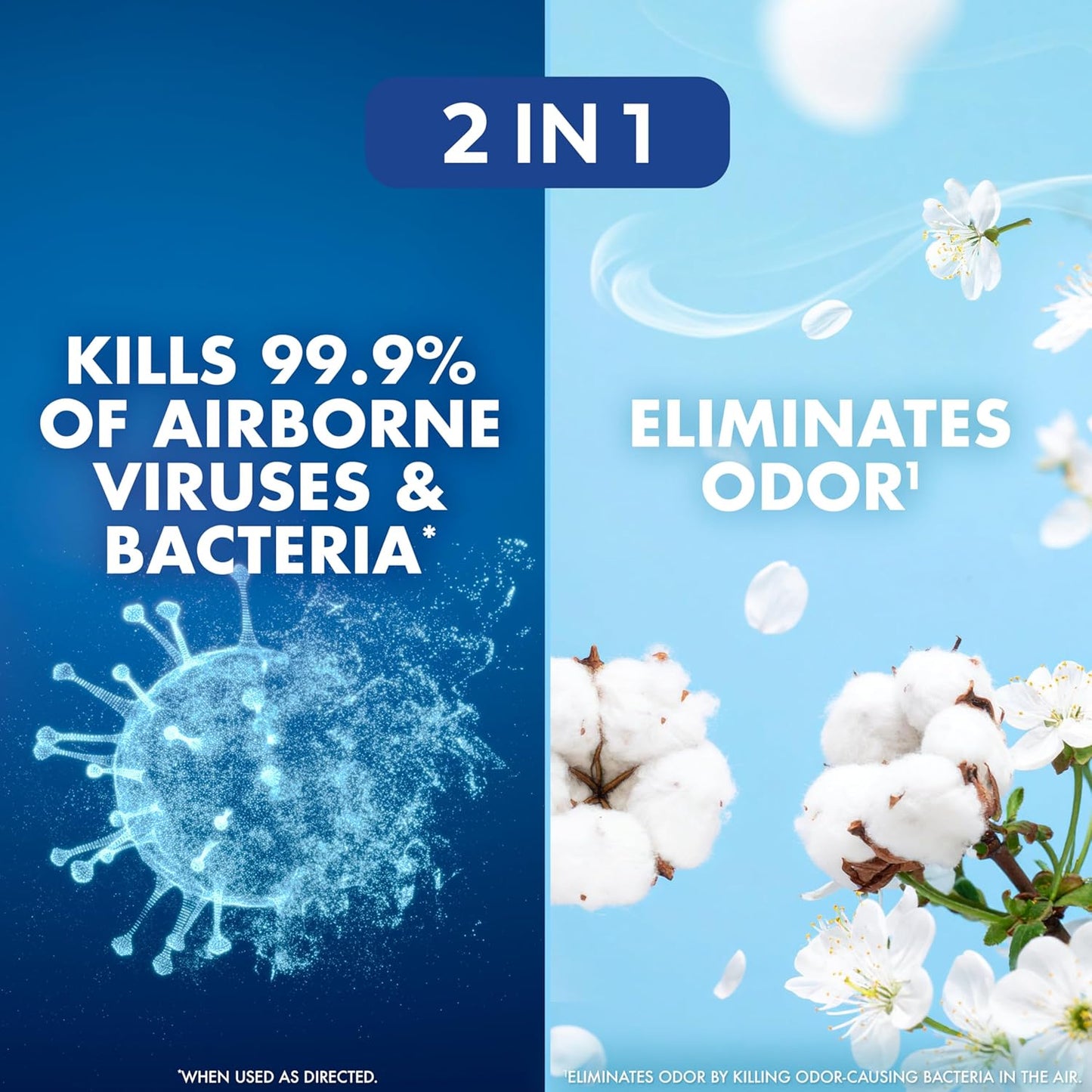 Lysol Air Sanitizer Spray with Odor Eliminator for Home & Office, Sanitizing Spray, Air Freshener Alternative, Cotton Blossom Scent, 10 oz (Pack of 3)