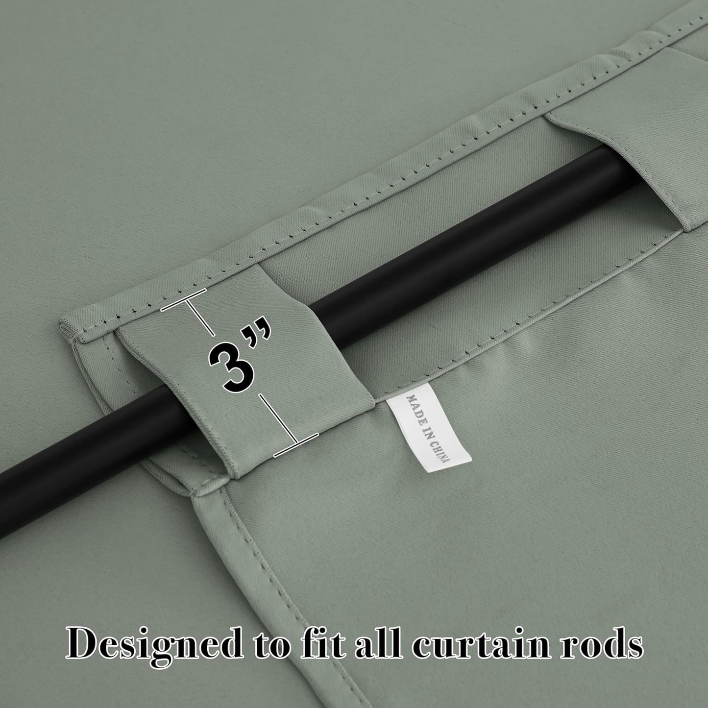 RYB HOME Short Curtains for Bedroom Kitchen, Vertical Room Darkening Drapes Thermal Insulated, Sage Green Curtains for Small Window Classroom Office, W42 x L30 Inches, 2 Panels
