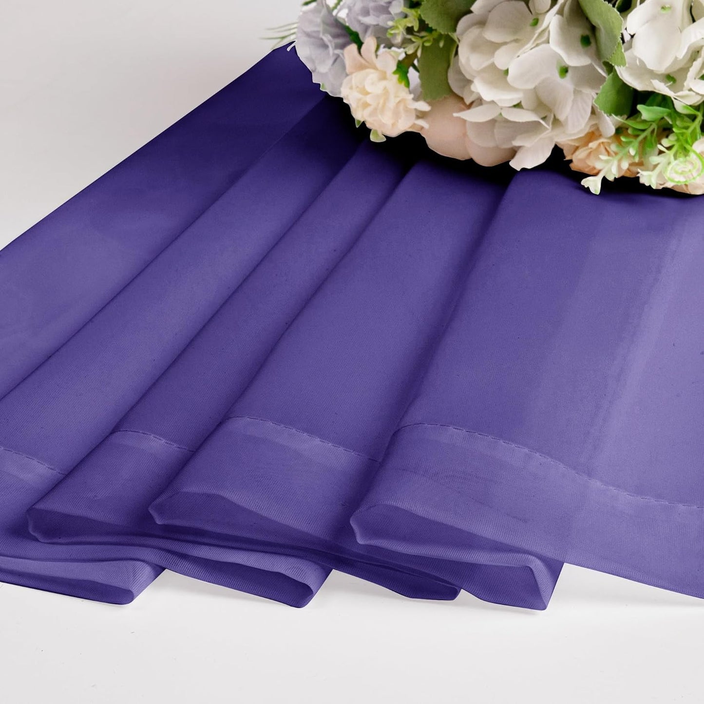 Chyhomenyc Purple Sheer Curtains 96 inches Long 2 Panels, Light Filtering Soft Airy Solid Elegant Voile Window Treatment Drapes for Bedroom Living Room Wedding Party Decor, 42 Wx96 L, 8FT L