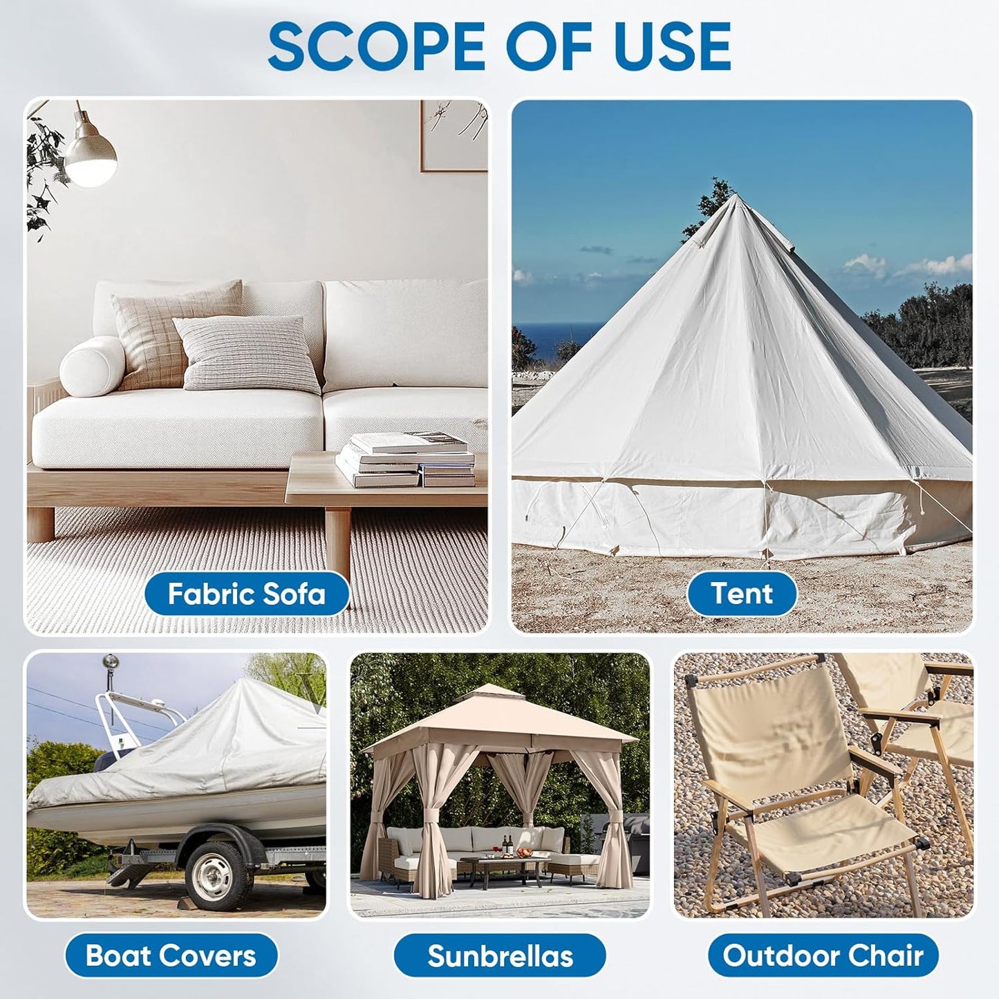 Oversized Canvas Patch 16 "x31, Self-Adhesive Waterproof Canvas Patch Set for Repairing Tents, Couch, Boat Covers, Camping Chairs, Awnings, Car Seats.(Black)