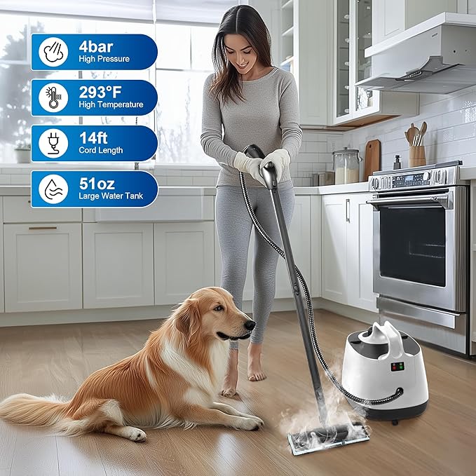 Steam Cleaner with 25 Accessories for Home, Heavy Duty Powerful Multipurpose Steamer for Cleaning, Household Neat Steam Cleaner for Multi-Surface Floors,Car,Grout,Tile, Grout and Car Cleaning