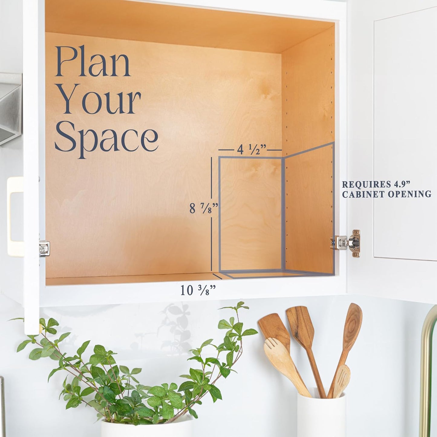 Pull Out Cabinet Organizer for Spices, Cans - Heavy Duty with Lifetime Limited Warranty- Pull Out Spice Rack- Cabinet Pull Out Shelf for Cans,Dishes, Etc, 4-1/2"W x 10-3/8"D x 8-7/8H, Chrome