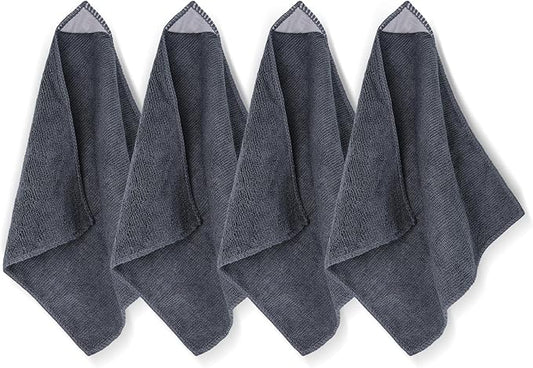 4 Pack Magnetic Microfiber Cleaning Cloth, Dry Erase Erasers Cleaner for Whiteboards, Blackboards, Chalkboards, Glassboards, Home, Office, School, Gray, 10'' x 9.25''