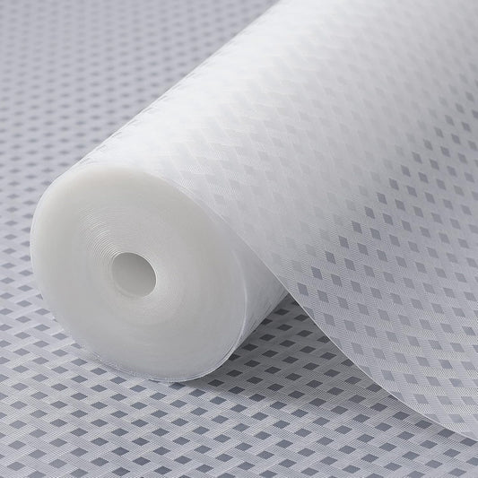 Shelf Liners for Kitchen Cabinets Refrigerator Liners Waterproof & Oil-Proof Kitchen Cupboard Liner Non-Slip Drawer Mats EVA Material Non Adhesive Fridge Liner for Shelves - Clear 11.8 x 236.2 Inch