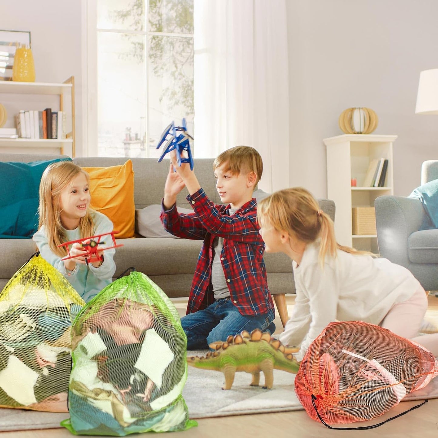 Berlune 24 Pcs Large Laundry Bag Colorful Extra Large Mesh Laundry Bag Bulk with Drawstring Heavy Duty Mesh Machine Washable Drawstring Pouch (32 * 24in)