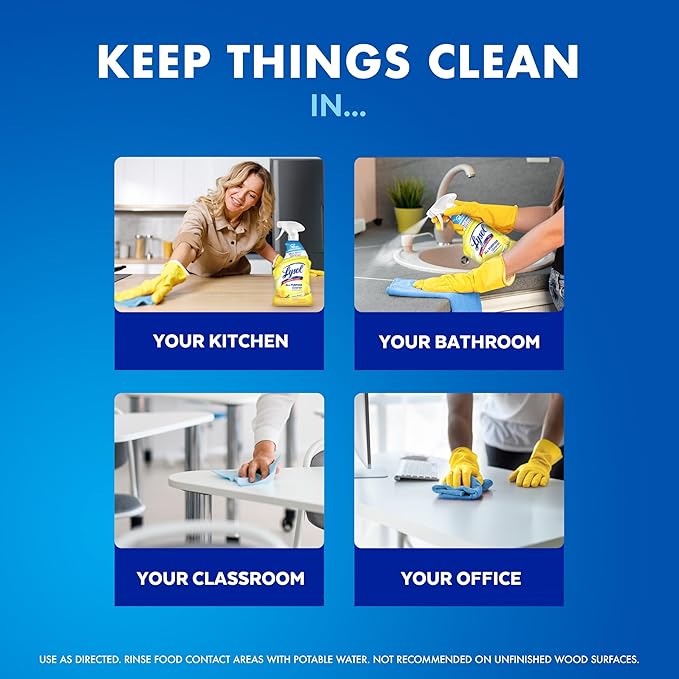 Lysol All Purpose Cleaner Spray, Multi-Purpose Disinfecting Spray & Bathroom Cleaner, Lemon Breeze + Island Breeze Scent, 32 Fl Oz (Pack of 3)