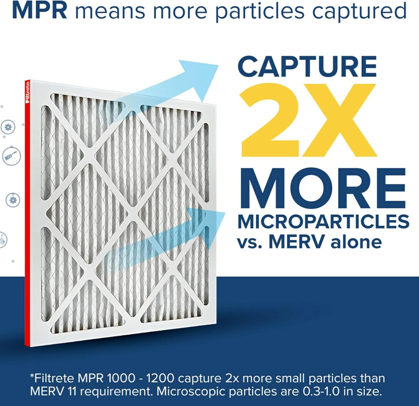 Filtrete 16x16x1 AC Furnace Air Filter, MERV 11, MPR 1000, Micro Allergen Defense, 3-Month Pleated 1-Inch Electrostatic Air Cleaning Filter, 4 Pack (Actual Size 15.81 x 15.81 x 0.81 in)