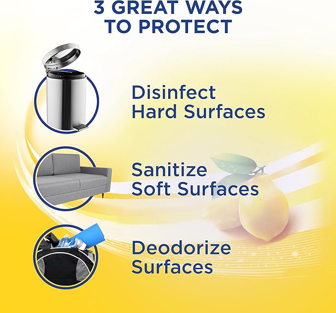Lysol Disinfectant Spray, Sanitizing and Antibacterial Spray, For Disinfecting and Deodorizing, Lemon Breeze, 12.5oz