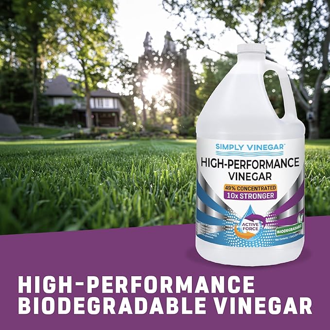 Industrial Strength 49% Vinegar – High-Performance Concentrated Cleaner for Home, Garden, Driveways & More – Biodegradable & Bleach-Free (Not for Food Use) - 128 oz (Pack of 2)