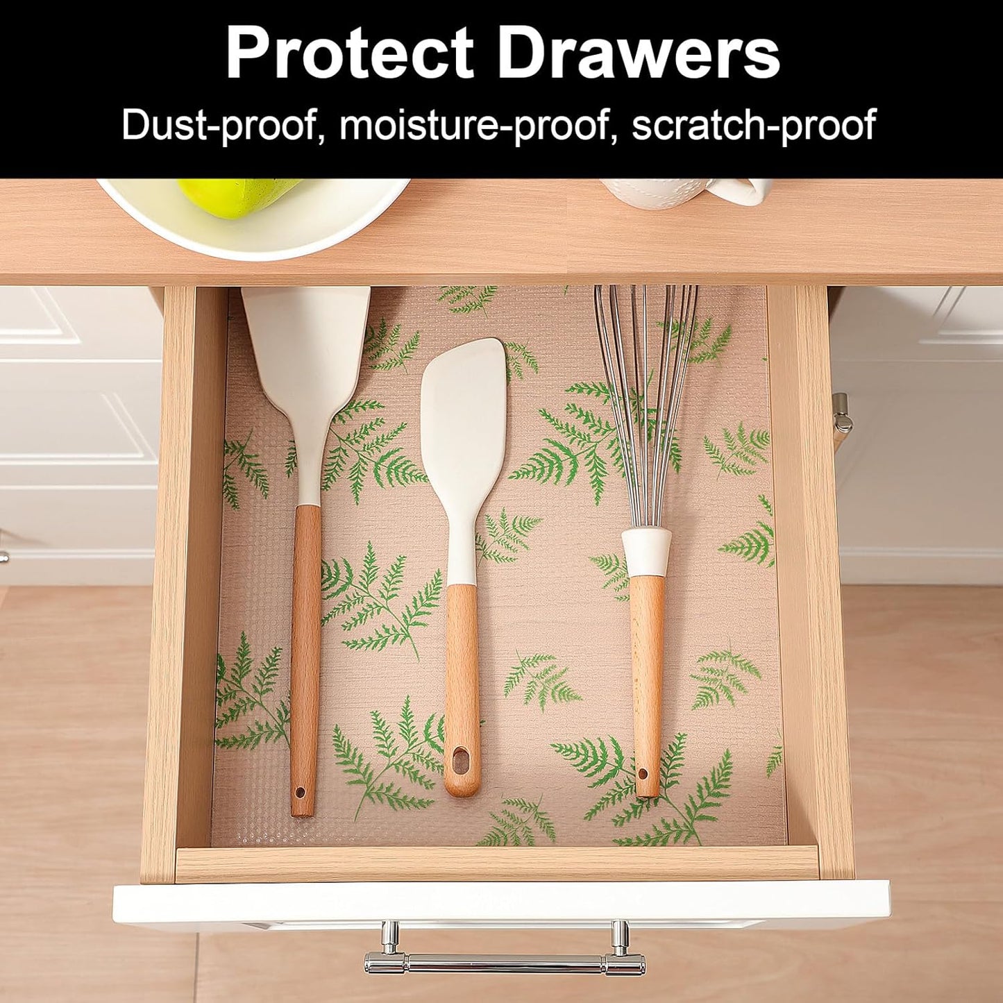 Cooyes Shelf Paper for Kitchen Cabinets Non Adhesive, Waterproof & Oil-Proof Kitchen Drawer Liner for Refrigerator Drawer Fridge Cupboard (23.6 Inch W x 354 Inch L)