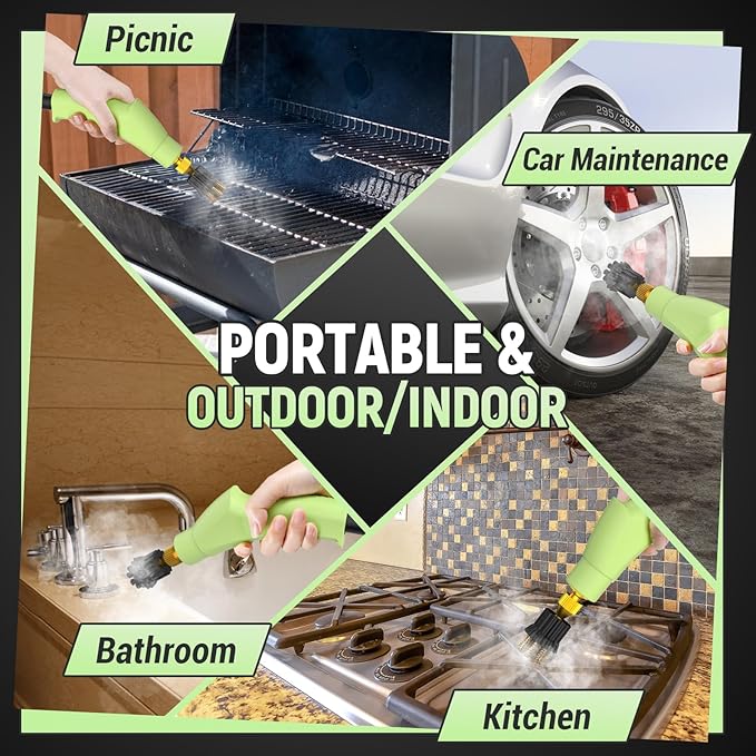 10-in-1 Steam Cleaner for Home, High Temperature & High Pressure, Steamer for Cleaning with 10s Fast Heating, Handheld Steam Cleaner with 37.19OZ Large Tank for Floor, Home, Furniture, Carpet and Car